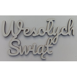 Napis „Wesołych Świąt” biały HDF