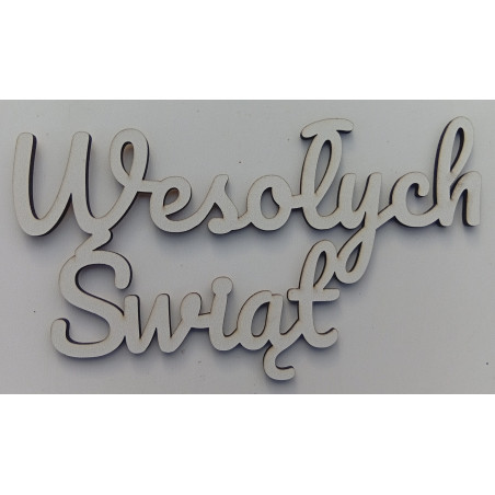 Napis „Wesołych Świąt” biały HDF