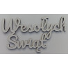 Napis „Wesołych Świąt” biały HDF