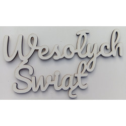 Napis „Wesołych Świąt” biały HDF