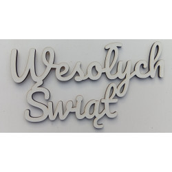 Napis „Wesołych Świąt” biały HDF
