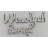 Napis „Wesołych Świąt” biały HDF